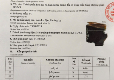 Chứng Nhận & Kiểm Nghiệm Chất Lượng Cao Trầm Gió Đá
